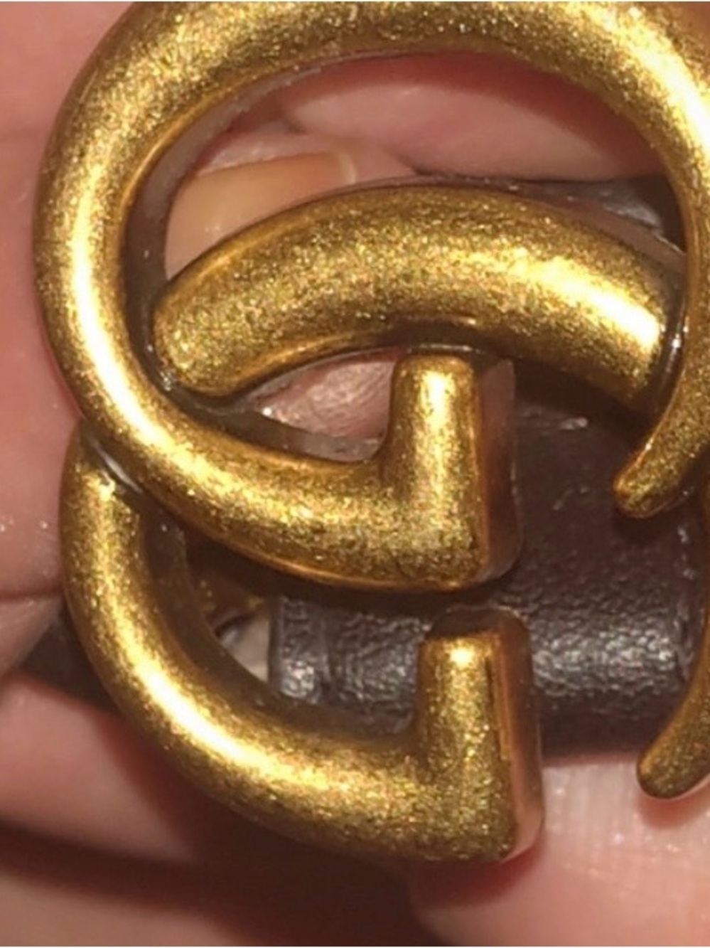 Gucci Double G Gold Buckle black Leather Belt 38 inch!